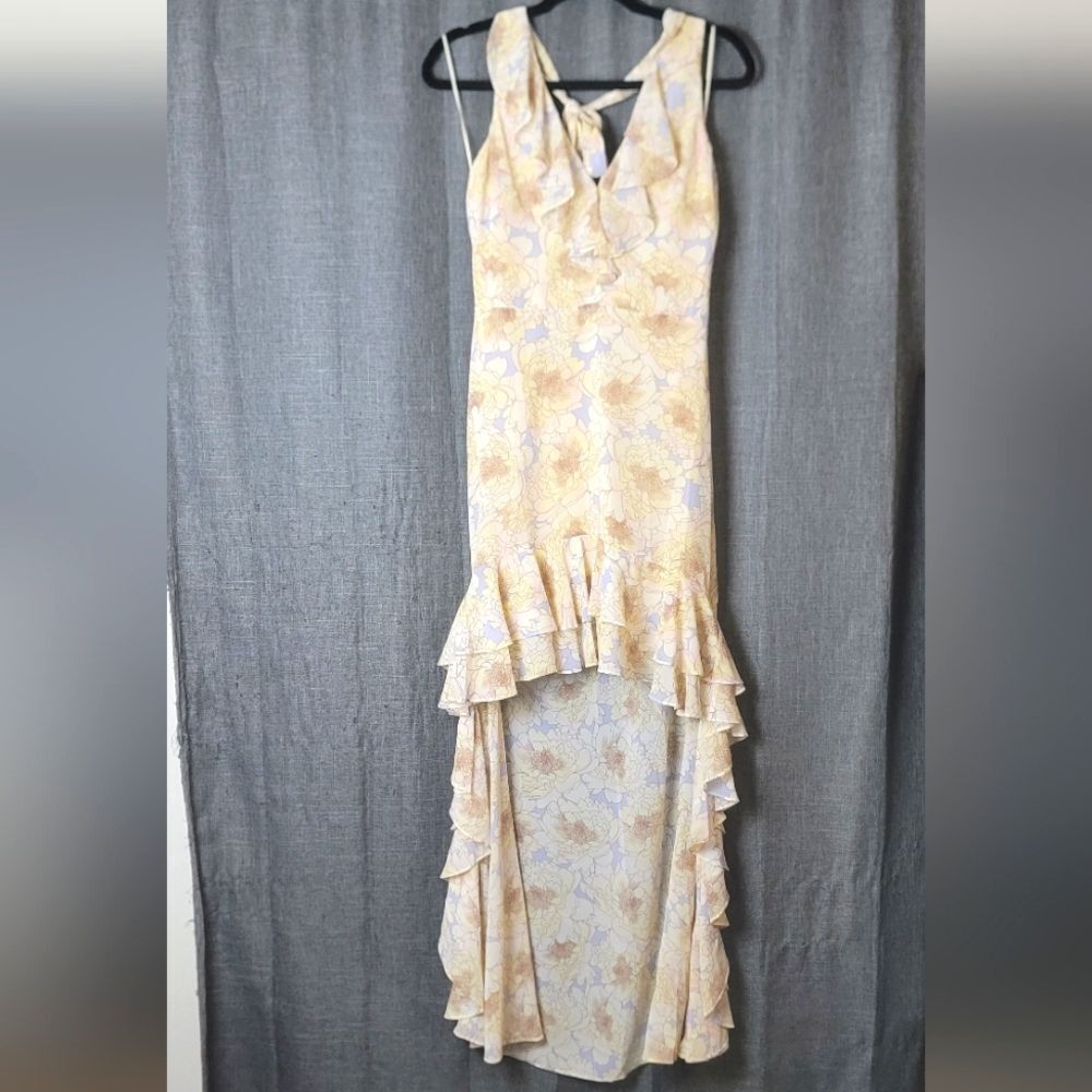 BELLE BADGLEY MISCHKA “Naty” Floral Halter Dress